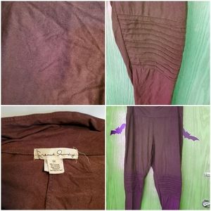 Brown moto leggings suade feel gently used.